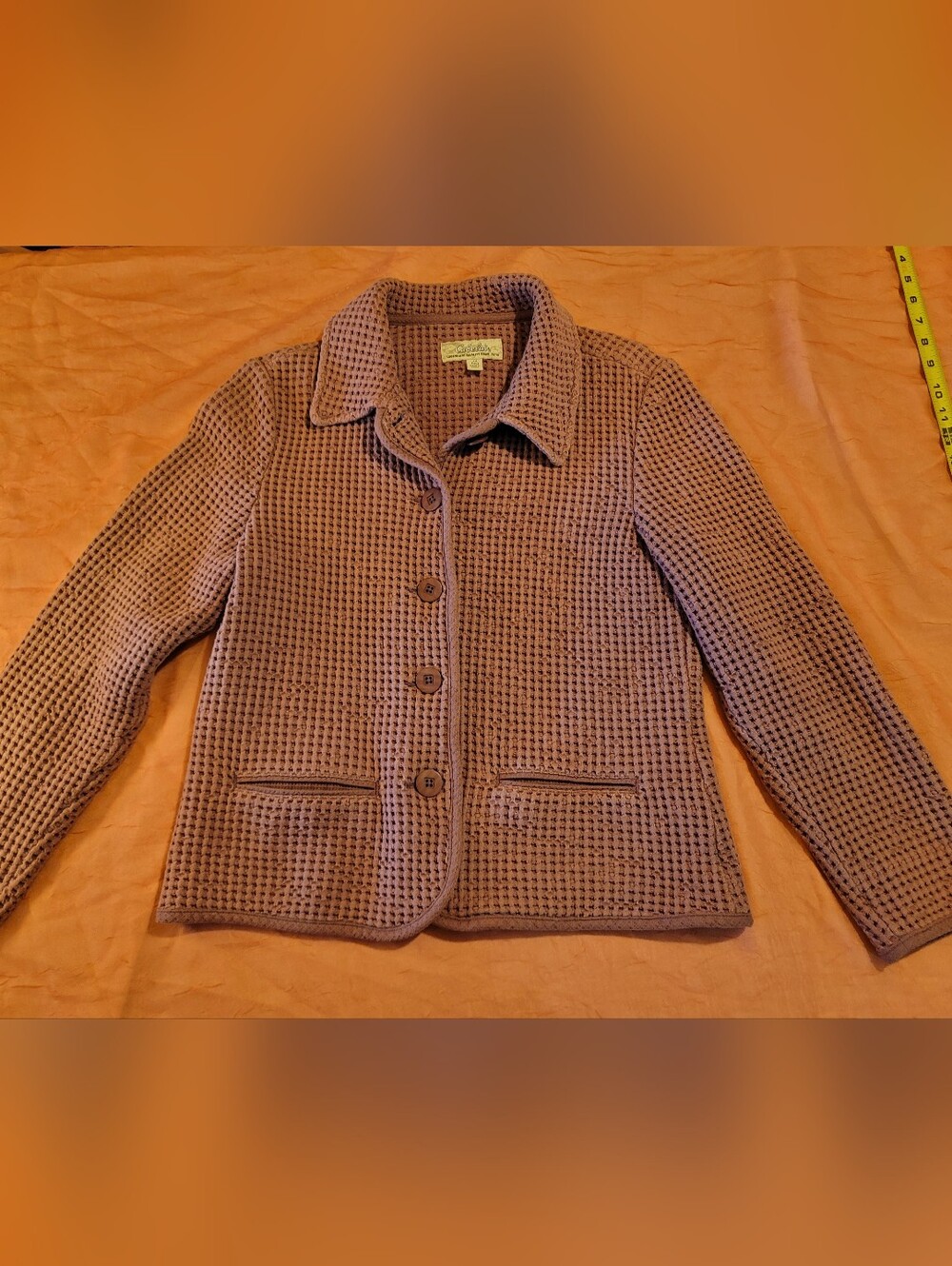 Vtg Cabela's Waffle-Knit Blazer Jacket in Mauve